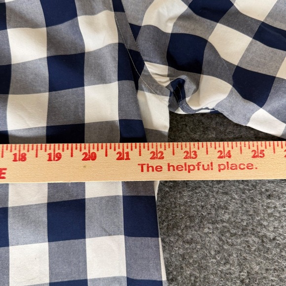 Todd Snyder Men Dress Shirt 16 32/33 Large Blue Plaid Checkered Button Up Cotton - Picture 7 of 9